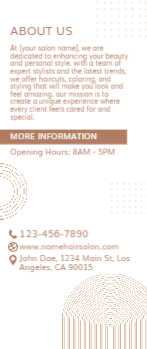 Hair Salon Rack Card 5 3.5x8.5