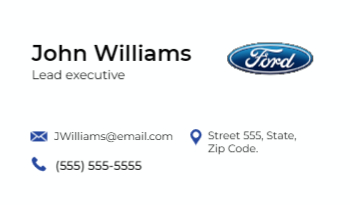 Ford Dealership Business Card 3