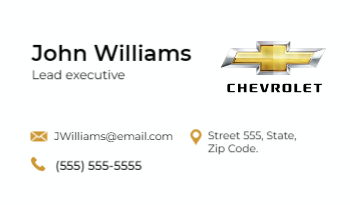 Chevrolet Dealership Business Card 3