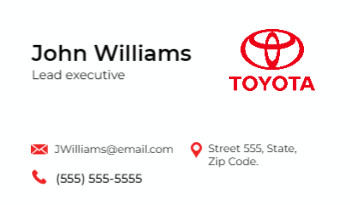 Toyota Dealership Business Card 3