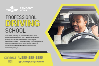 Driving Schools Postcard 5 4x6