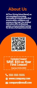 Driving Schools Rack Card 3 3.5x8.5