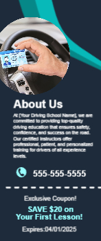 Driving Schools Rack Card 5 3.5x8.5