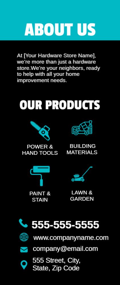 Hardware Store Rack Card 2 3.5x8.5