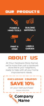 Hardware Store Rack Card 4 3.5x8.5