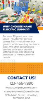 Electrical Supplies Rack Card 1 3.5x8.5