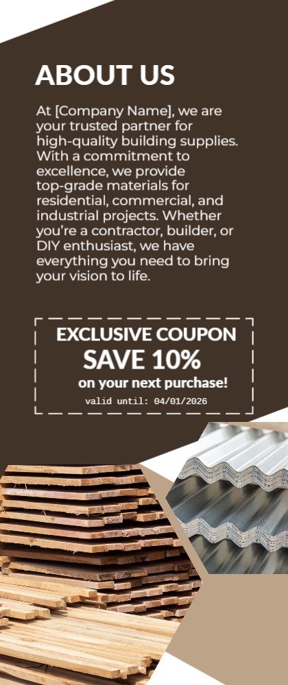 Building Supplies Rack Card 2 3.5x8.5