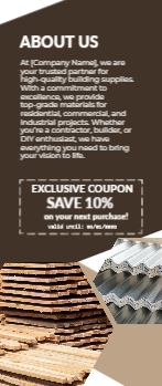 Building Supplies Rack Card 2 3.5x8.5