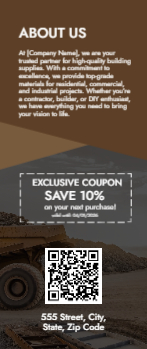 Building Supplies Rack Card 5 3.5x8.5