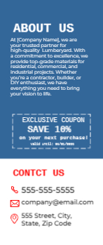 Lumberyard Rack Card 1 3.5x8.5