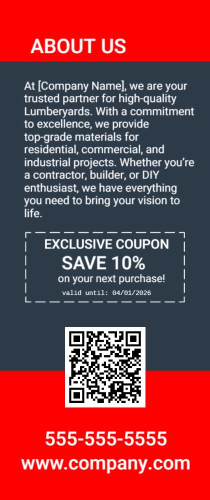 Lumberyard Rack Card 3 3.5x8.5