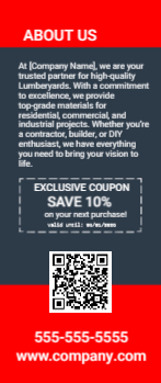 Lumberyard Rack Card 3 3.5x8.5