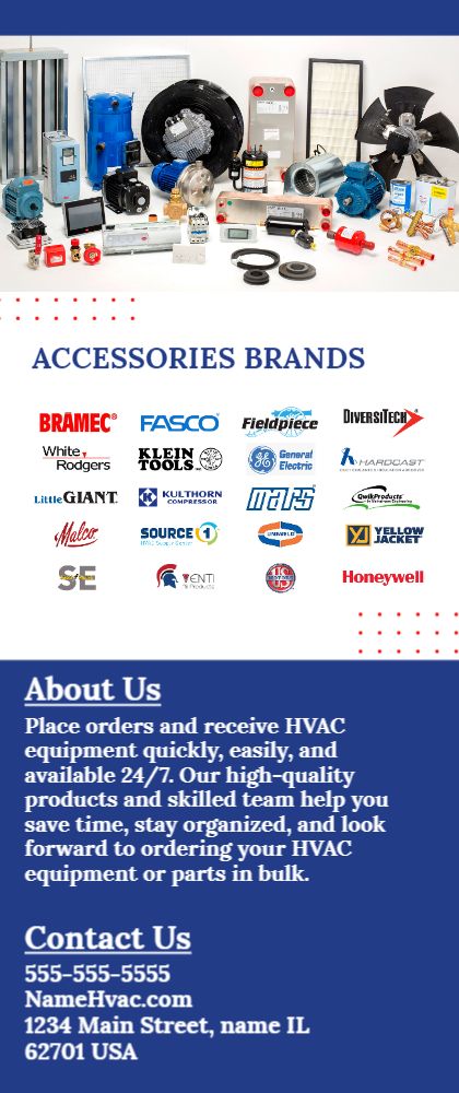 HVAC Supply Rack Card 1 3.5x8.5