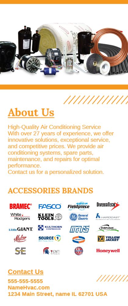 HVAC Supply Rack Card 2 3.5x8.5