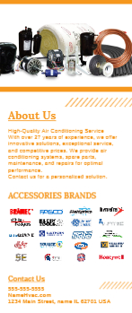 HVAC Supply Rack Card 2 3.5x8.5