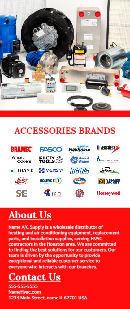 HVAC Supply Rack Card 4 3.5x8.5