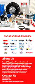 HVAC Supply Rack Card 4 3.5x8.5