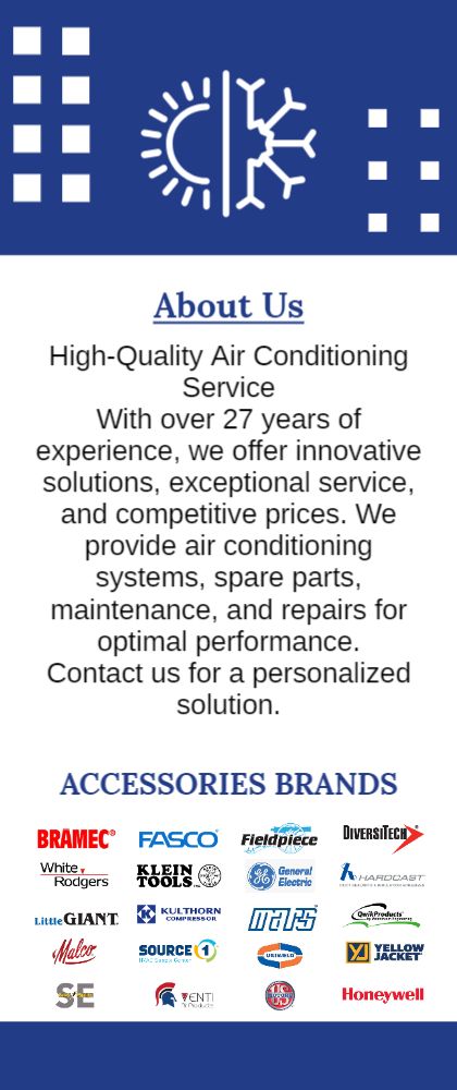 HVAC Supply Rack Card 5 3.5x8.5