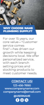 Plumbing Supplies Rack Card 2 3.5x8.5