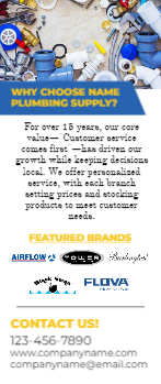 Plumbing Supplies Rack Card 5 3.5x8.5