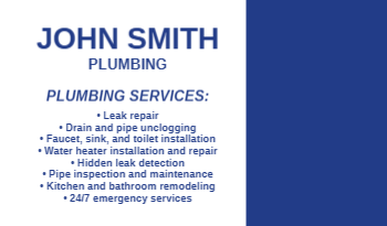 Plumbing Business Card 8
