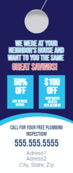 Plumbing Door Hanger 12  3.5 x 8.5