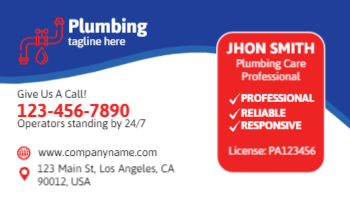 Plumbing Business Card 5