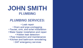 Plumbing Business Card 8