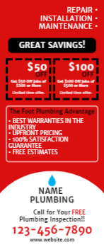 Plumbing Rack Card 2 3.5x8.5