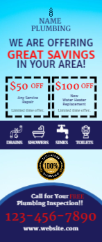 Plumbing Rack Card 5 3.5x8.5