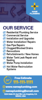 Plumbing Rack Card 6 3.5x8.5