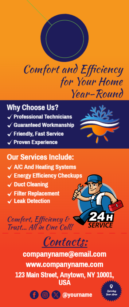 HVAC Door Hanger 7 3.5x8.5