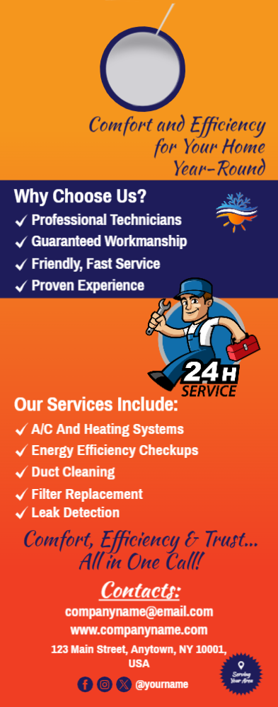 HVAC Door Hanger 7 4.25x11