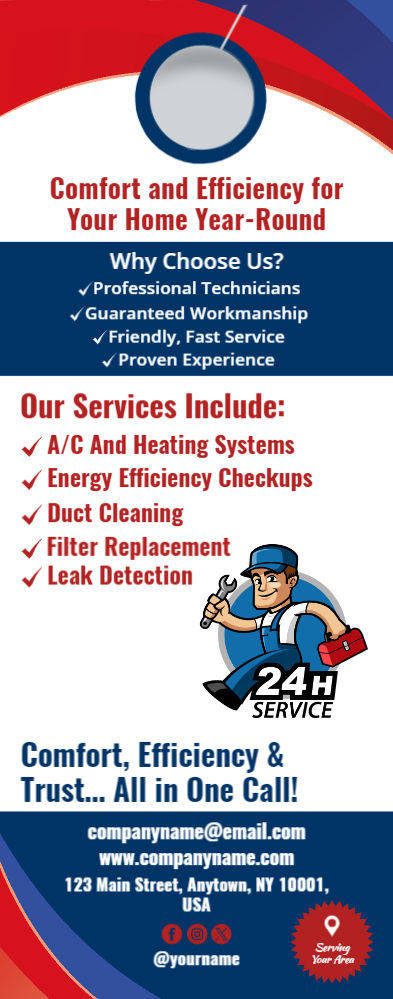 HVAC Door Hanger 8 4.25x11