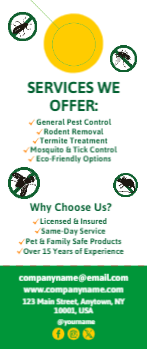 Pest Control Door Hanger 1a 3.5x8.5