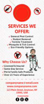 Pest Control Door Hanger 2a 3.5x8.5