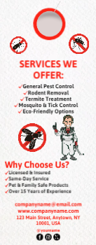 Pest Control Door Hanger 2a 4.25x11