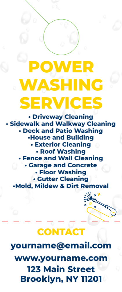 Power Washing Door Hanger 1a 3.5x8.5