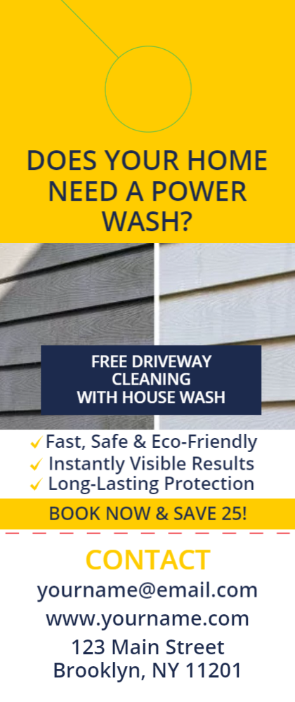 Power Washing Door Hanger 3a 3.5x8.5