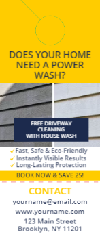 Power Washing Door Hanger 3a 3.5x8.5