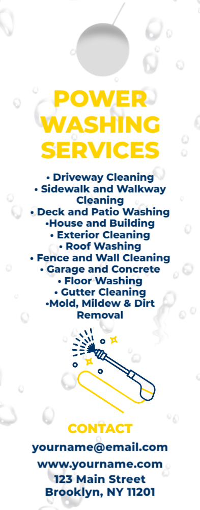 Power Washing Door Hanger 1a 4.25x11