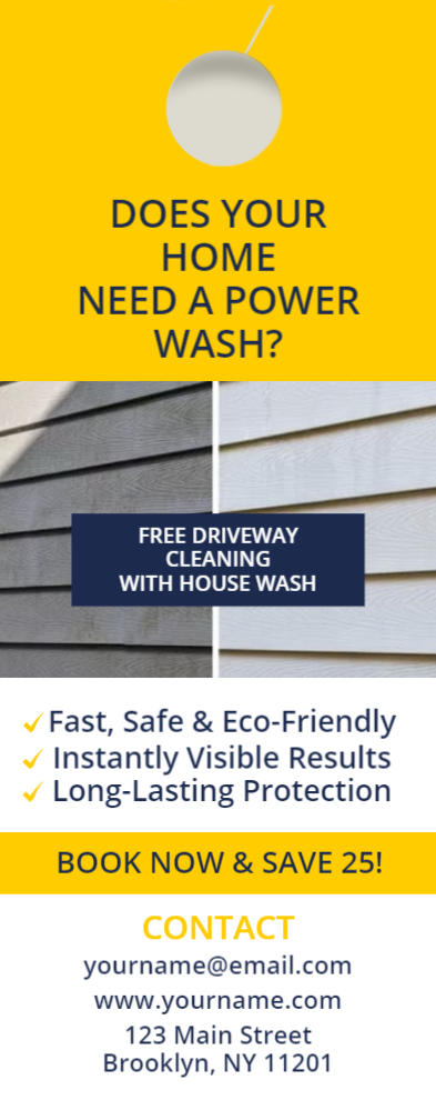 Power Washing Door Hanger 3a 4.25x11