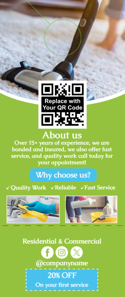 Cleaning Services Door Hanger 1 3.5x8.5