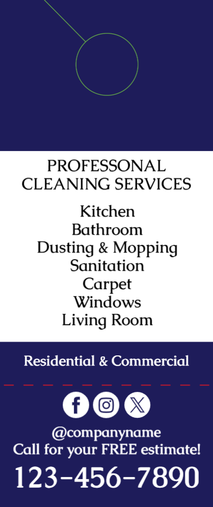 Cleaning Services Door Hanger 2 3.5x8.5