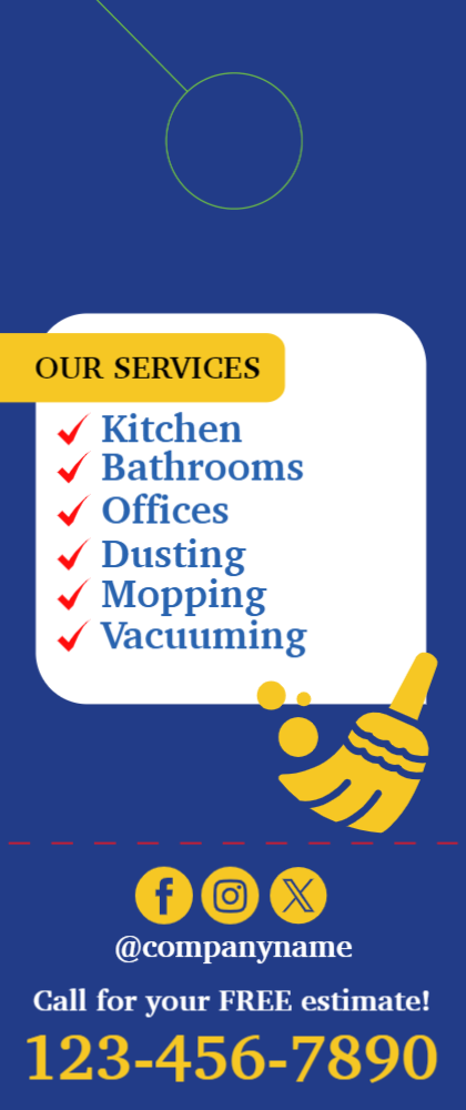 Cleaning Services Door Hanger 4 3.5x8.5