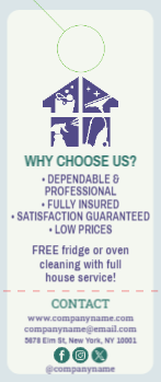 Cleaning Services Door Hanger 4a 3.5x8.5