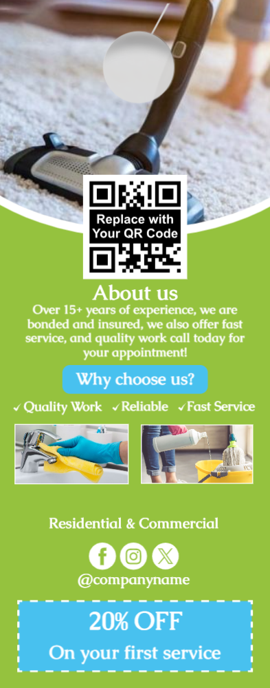 Cleaning Services Door Hanger 1b 4.25x11