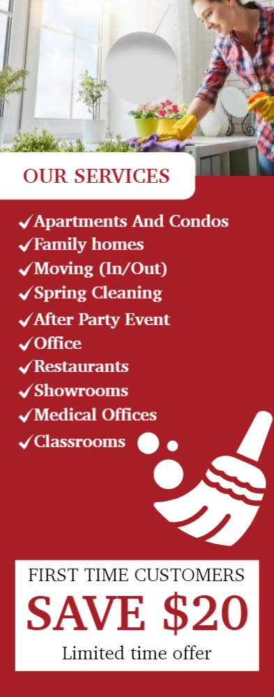 Cleaning Services Door Hanger 3b 4.25x11