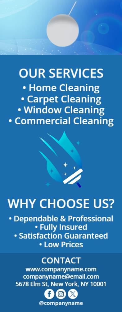 Cleaning Services Door Hanger 2a 4.25x11