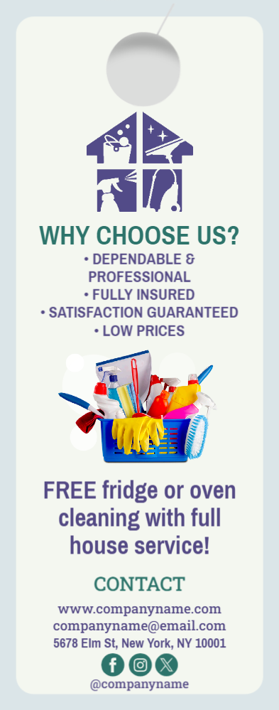 Cleaning Services Door Hanger 4a 4.25x11